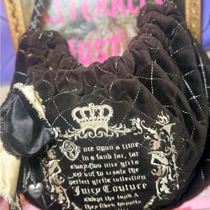 Juicy Couture Black Quilted Shoulder Bag with Embroidery